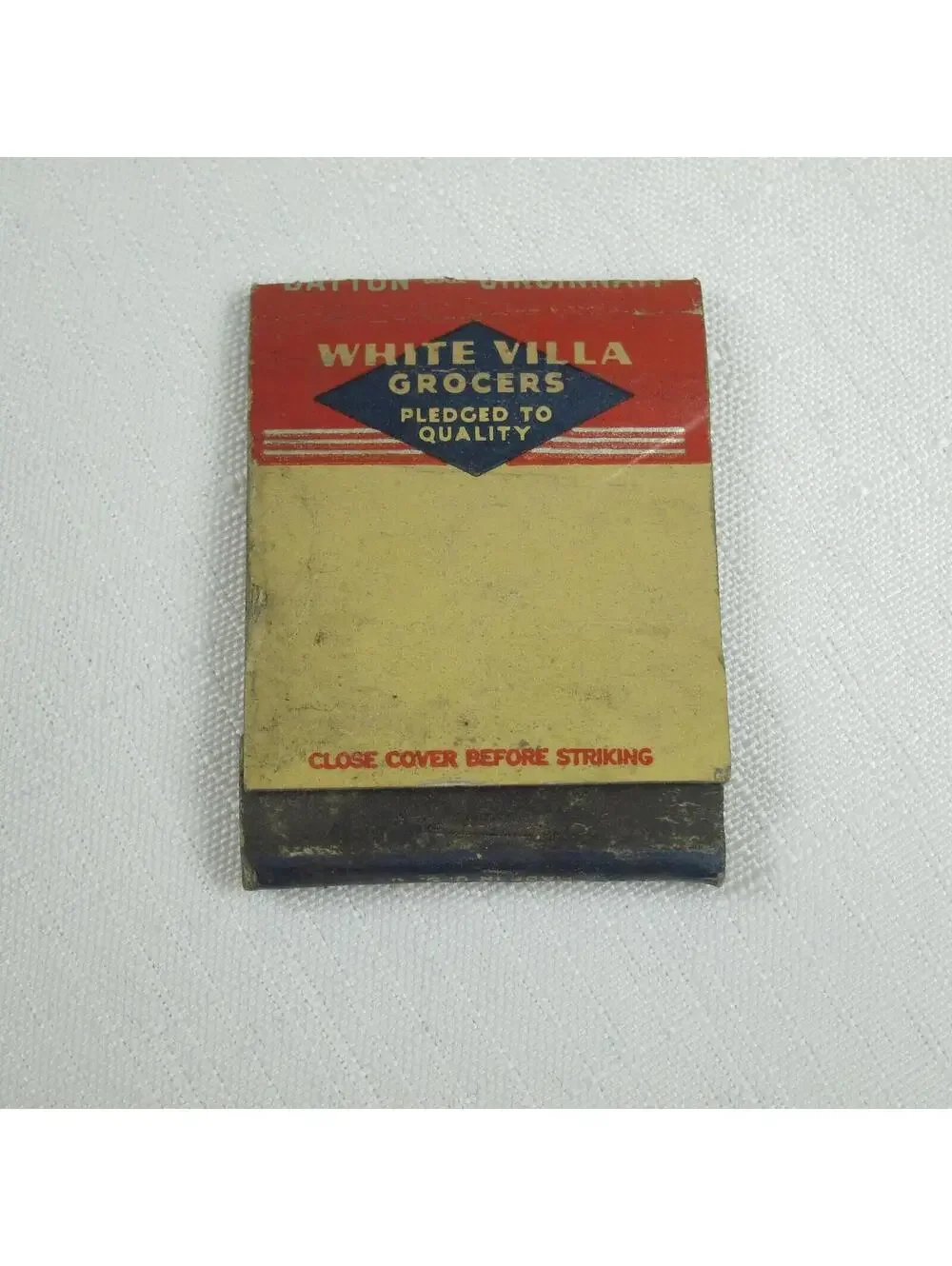 2 Vintage Matchbook Covers White Villa Dayton & Cincinnati & Albers Supermarkets